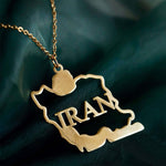 Load image into Gallery viewer, Iran Map Necklace En-text